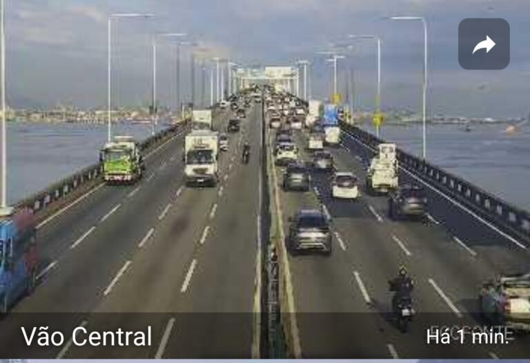 Tempo de travessia da Ponte Rio-Niterói Sentido Rio: 16 minutos Sentido Niterói: 13 minutos hora 07:05.